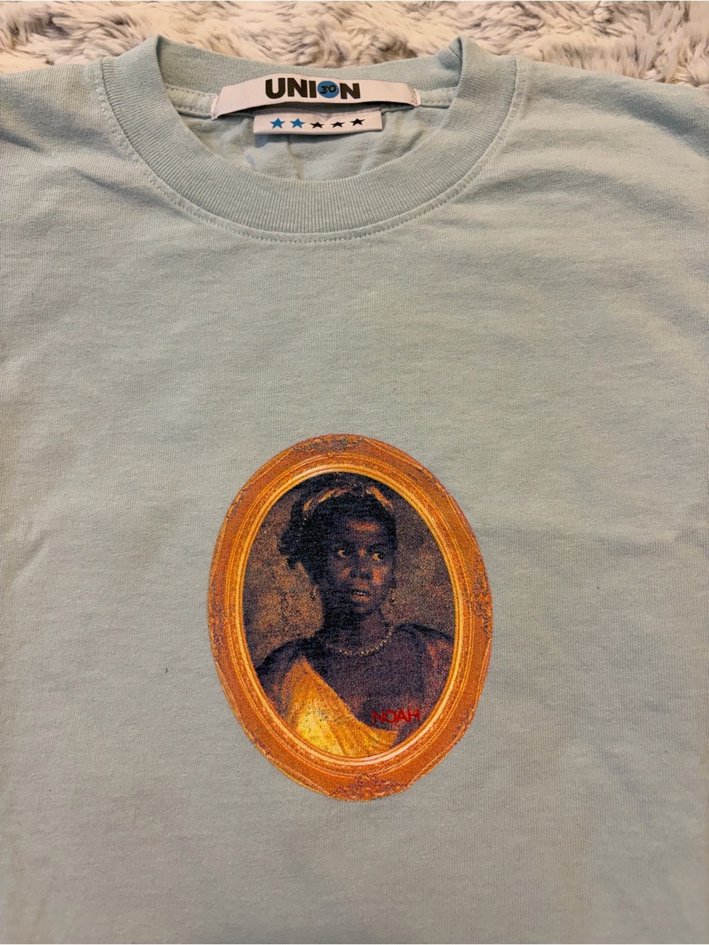 UNION X NOAH 'Dark Lady' Graphic Tee - Men's Shirt, Light Blue, Size Medium - Picture 5 of 6